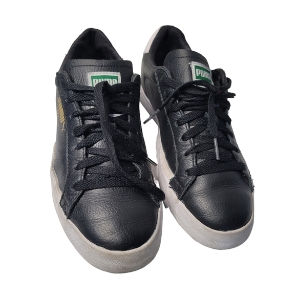 𝅺MEN'S Black Match 74 Leather Sneakers US 7 - Picture 8 of 14